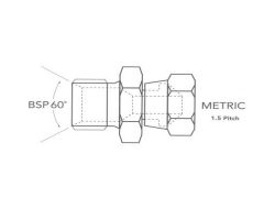 3/4" x 22mm BSP Male/MetricFemale Swivel