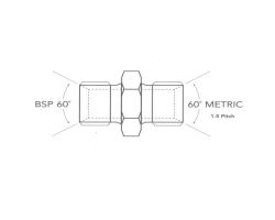 3/4" x24mm BSP Male/Metric Male Adaptors