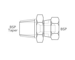 3/8" x 1/2" BSP Taper Male/BSPFem Swivel
