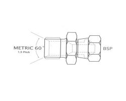 22mm x 3/8"Metric Male/BSP Female Swivel