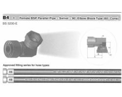 B4-Female BSP Parallel Pipe-Swivel