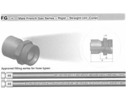 FG-Male French Gas Series-Rigid-Straight(24°Cone)